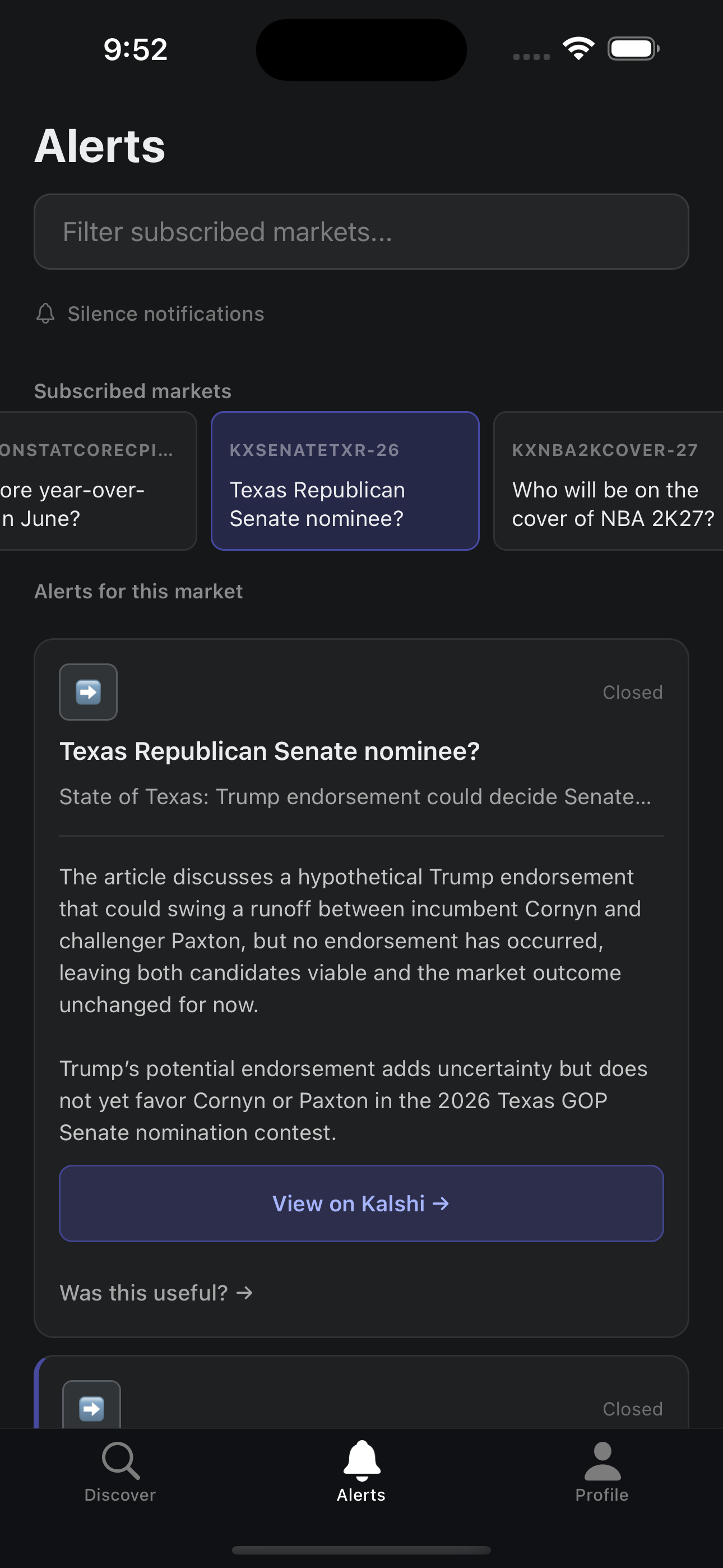 AI-powered market alerts with news analysis